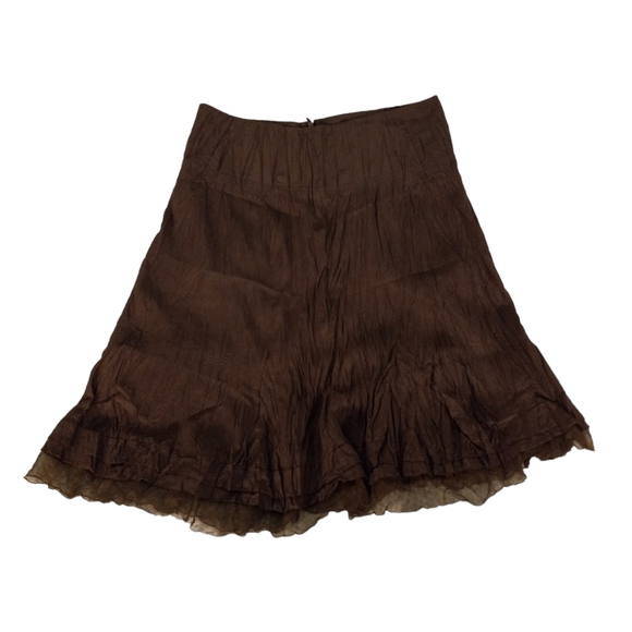 Tristan & Iseut Crinkle Frill Hem Midi Skirt | US 8 - Picture 4 of 5